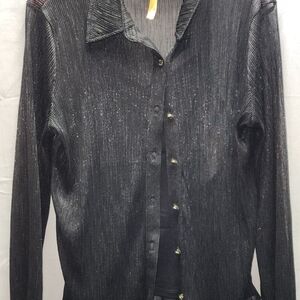 Anne Klein Black Shimmer Blouse